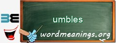 WordMeaning blackboard for umbles